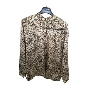 Linea By Louis Dell Olio Animal Print Long Sleeve  Top & Scarf